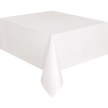 White Plastic Tablecloth reusable - Unique 5095