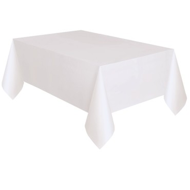 White Plastic Tablecloth reusable - Unique 5095