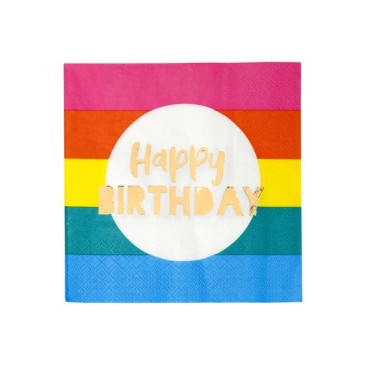 Rainbow Happy Birthday Servietten