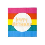 Talking Tables Happy Birthday Rainbow Paper Napkins, 16 pcs