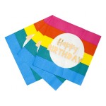 Talking Tables Happy Birthday Rainbow Paper Napkins, 16 pcs