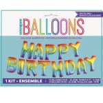 Unique Party HAPPY BIRTHDAY Folienballons Set Regenbogen