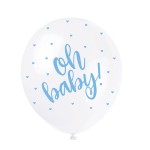 Unique Party Luftballon Blau Oh Baby, 5 Stück