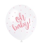 Unique Party Balloons Pink Oh Baby, 5 pcs