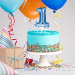 Anniversary House Mini Blau Folienballon Zahl 1 Kuchen Topper