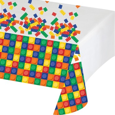 Blockparty Plastic Table Cover 54in x 102in
