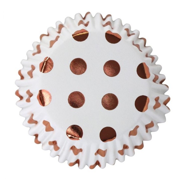 Alu Cupcakeförmchen Rose Gold Tupfen BC835 Alu Cupcakeförmchen Rose Gold Tupfen BC835