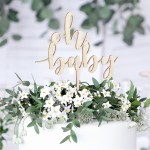 PartyDeco Oh Baby Wooden Cake Topper 17cm