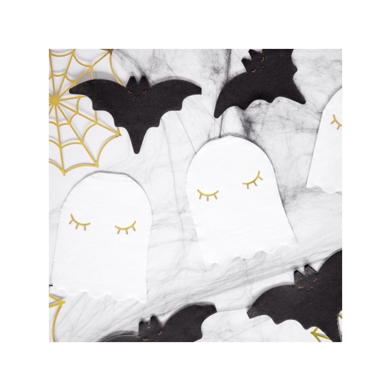 PartyDeco Ghost shaped Napkins, 20 pcs