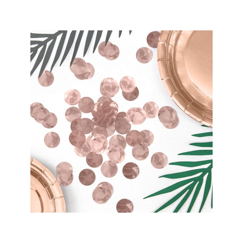 PartyDeco Table Party Confetti Circles Rose Gold, 15g