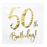 PartyDeco 50th Birthday Servietten, 20 Stück