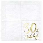 PartyDeco 30th Birthday Napkins, 20 pcs