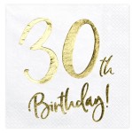 PartyDeco 30th Birthday Napkins, 20 pcs