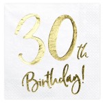 PartyDeco 30th Birthday Servietten, 20 Stück