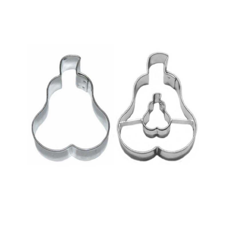 Pear Linzer Cookie Cutter Set, 2 pcs