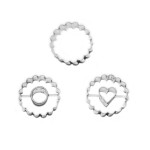 Serrated Circles Petit four Linzer Cookie Cutter Set, 3 pcs