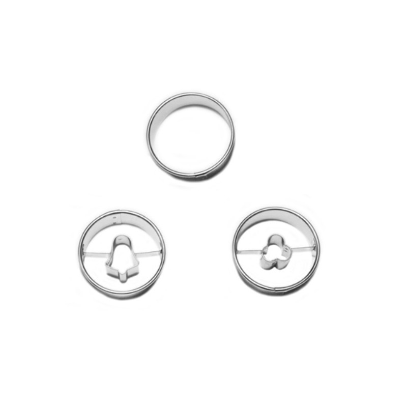 Circles Petit four Linzer Cookie Cutter Set, 3 pcs