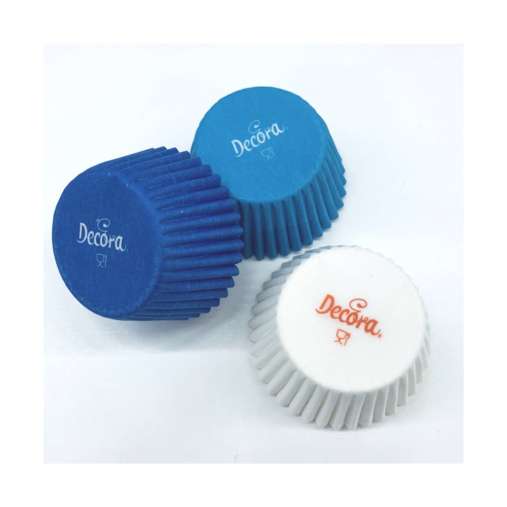 200 Decora Blue - White Mini Cupcake Liners 0339750 200 Decora Blue - White Mini Cupcake Liners 0339750
