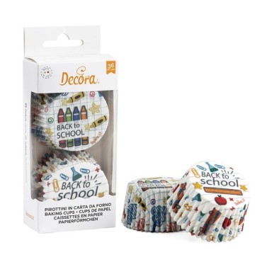 36 BACK 2 SCHOOL BAKING CUPS 50 X 32 MM