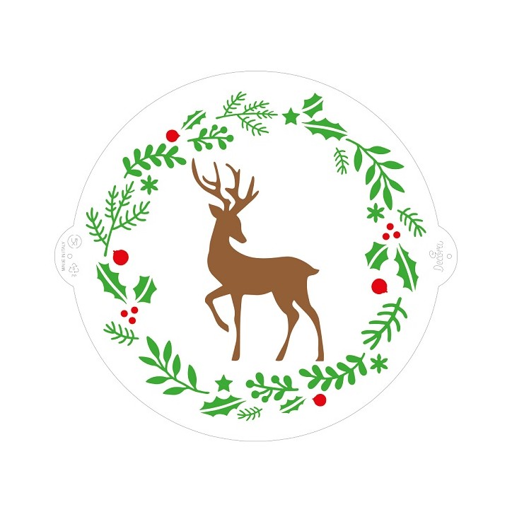 Decora Rentier Stencil Kuchenschablone Weihnachten, 25cm