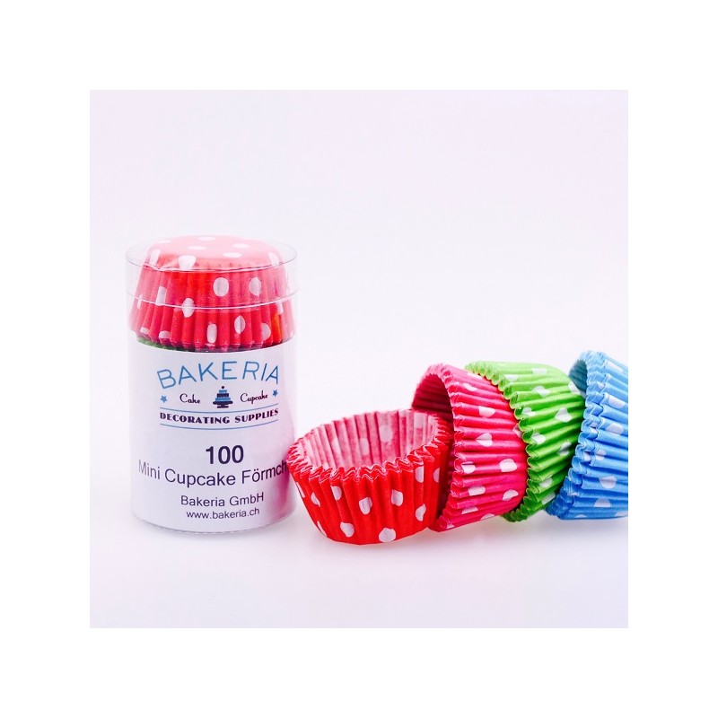 Bakeria Mini Cupcake Liners Polka Dots, 100 pcs