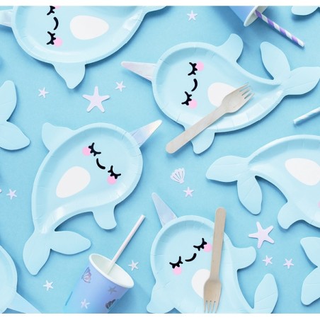 Paper plates Narwhal 185x29mm
