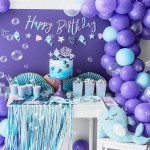 PartyDeco Narwhale Party Cake Topper, 4 pcs