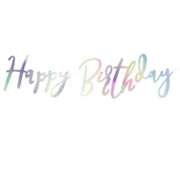 Geburtstagsgirlande Happy Birthday Irisierend