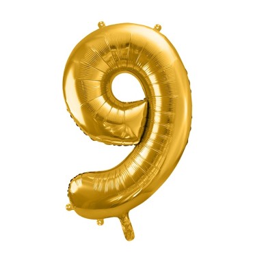 Zahlen Luftballon XXL 9-Ballon Gold