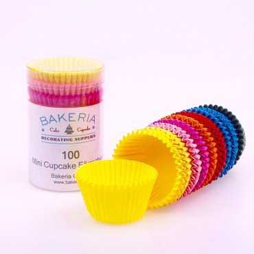 Bakeria Mini Cupcake Liners Rainbow Colours, 100 pcs