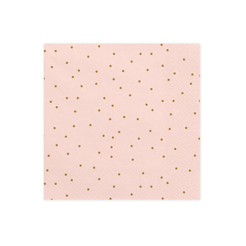 PartyDeco Napkins Rose Polka Dots, 20 pcs