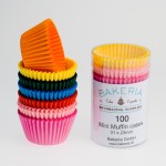 Bakeria Mini Cupcake Liners Rainbow Colours, 100 pcs