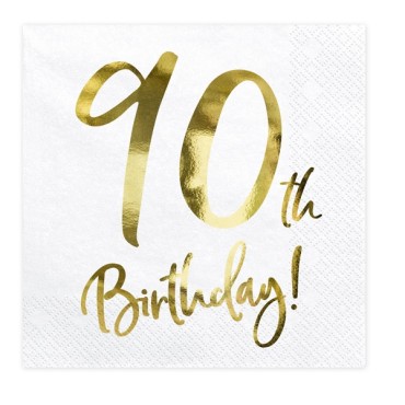 Papierservietten 90. Geburtstag - 90th Birthday! Servietten