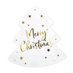 Merry Christmas Christmastree shaped Napkins, 20 pcs