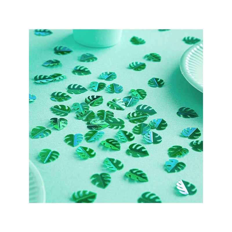 PartyDeco Tropical Leaves Table Party Confetti, 15g