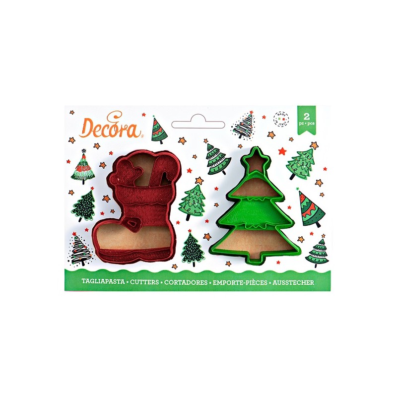 Decora Boots & Christmas Tree Cookie Cutters, 2 pcs
