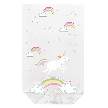 10 Unicorn Candy Clear Bags 4262-18414