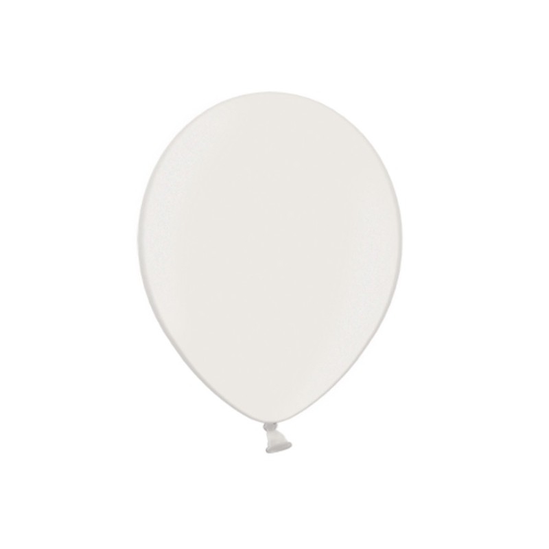 PartyDeco Balloons Metallic Pure White, 10 pcs