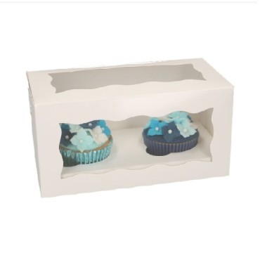 Double Cupcake Box White