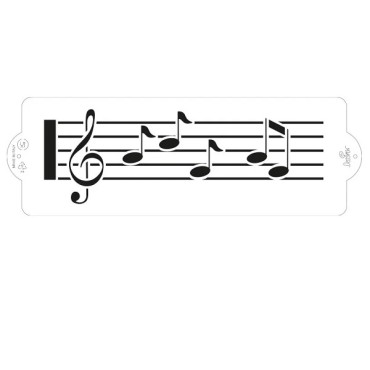 Notenlinien Tortenschablone mit Violinenschlüssel und Musiknoten