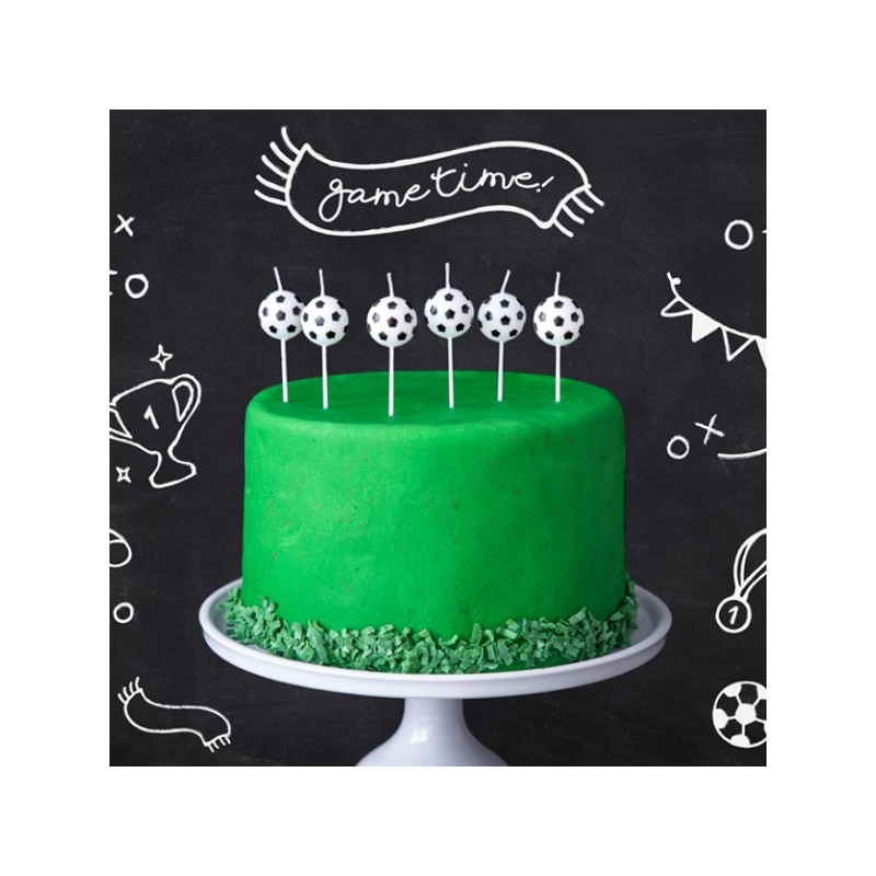 PartyDeco Soccerparty Birthday candles, 6 pcs