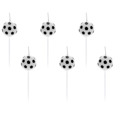 6 Soccer Pick Party Candles