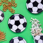 PartyDeco Soccer Party Cake Plates, 6 pcs