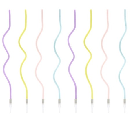 Curly Birthday Candles Pastel Mix SCS-10-000