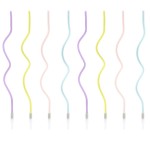 PartyDeco Curly Birthday Candles Pastel, 8 pcs