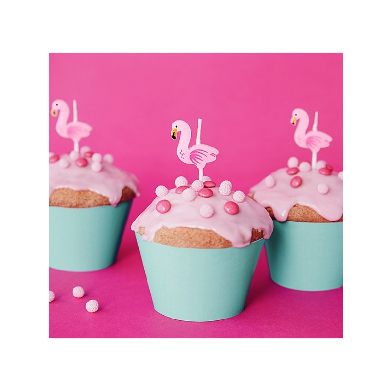 PartyDeco Flamingo Cake Candles, 5 pcs