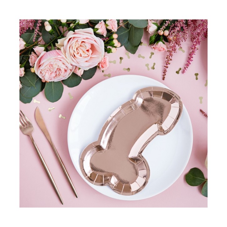 PartyDeco Penis Partyteller – 6 Stück für Junggesellinnenabschiede & witzige Feiern