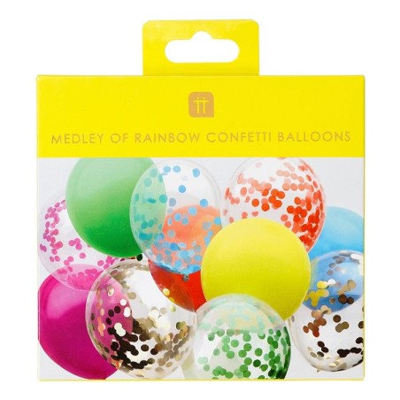 Talking Tables 12 Assorted Rainbow Confetti Balloons