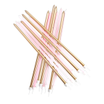 Anniversary House Extra Tall Candles Pink & Metallic Gold, 16pcs