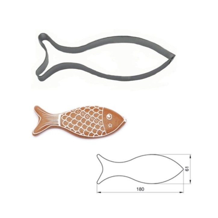 christen fish cookie cutter 180x61mm stainless steel